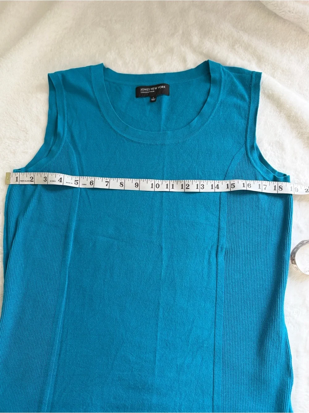 Jones New York Turquoise Knit Sleeveless Top